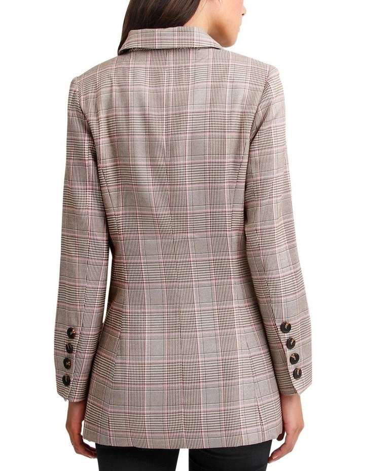 Too Cool For Work Plaid Blazer in Brown image 2