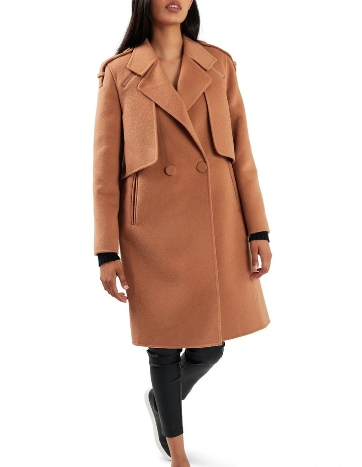 Palm City Wool Blend Coat in Camel image 1