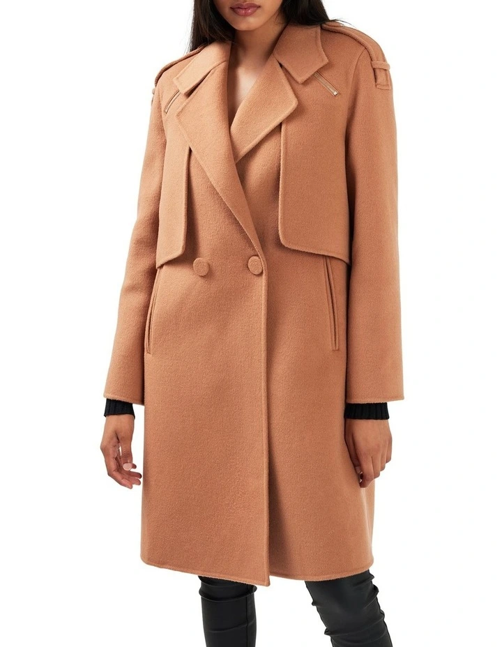 Palm City Wool Blend Coat in Camel image 3
