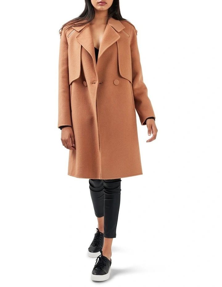 Palm City Wool Blend Coat in Camel image 4