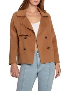 I'm Yours Wool Blend Peacoat in Camel