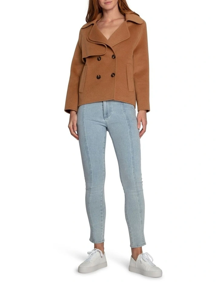 I'm Yours Wool Blend Peacoat in Camel image 2