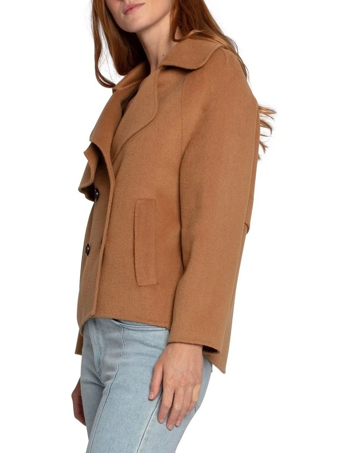 I'm Yours Wool Blend Peacoat in Camel image 3