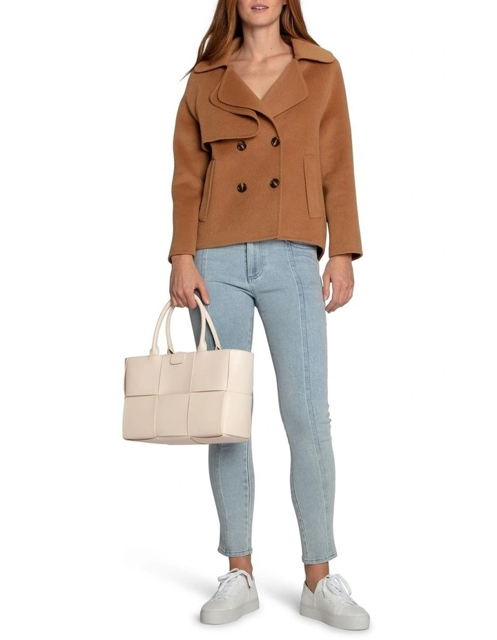 I'm Yours Wool Blend Peacoat in Camel image 5