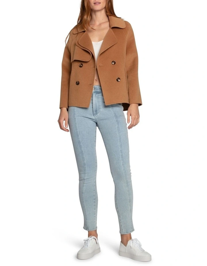 I'm Yours Wool Blend Peacoat in Camel image 6