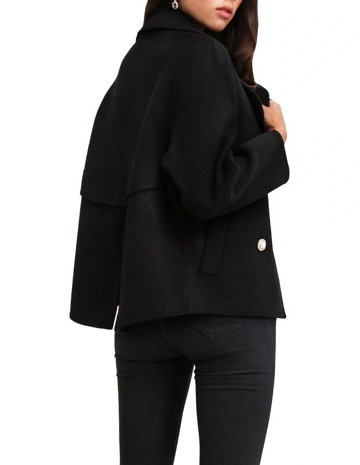I'm Yours Wool Blend Peacoat in Black image 2