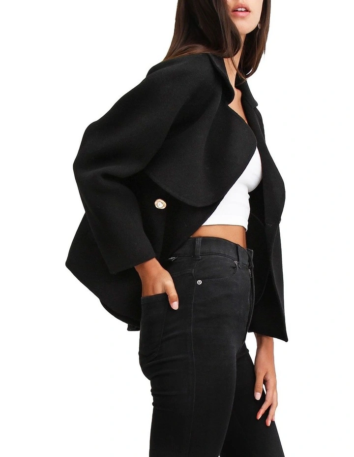I'm Yours Wool Blend Peacoat in Black image 5