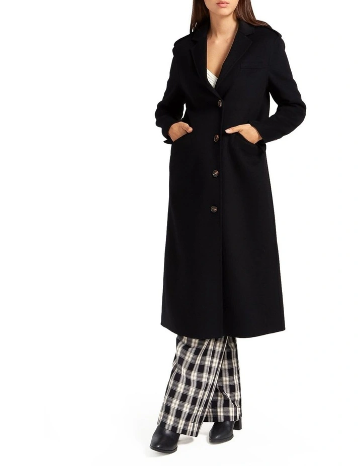Tainted Love Longline Coat in Black image 1