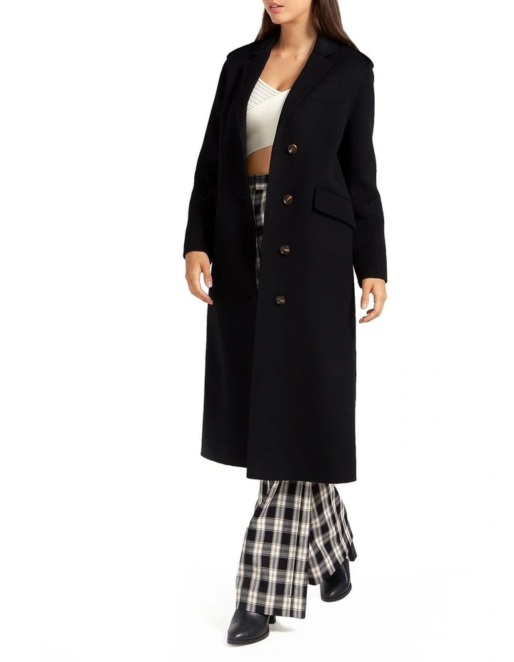 Tainted Love Longline Coat in Black image 2