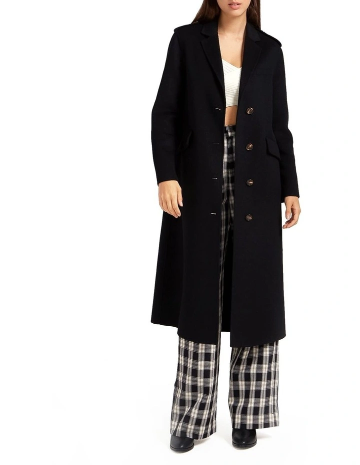 Tainted Love Longline Coat in Black image 4