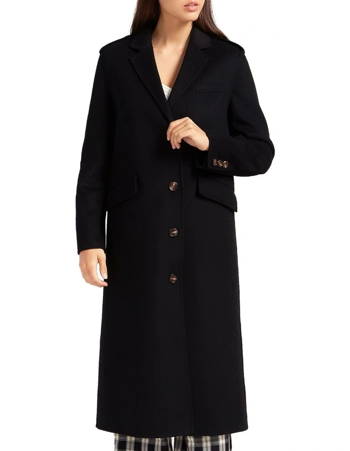 Tainted Love Longline Coat in Black image 5