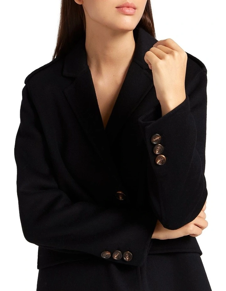 Tainted Love Longline Coat in Black image 6