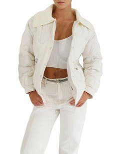 See You Again Quilted Jacket in Cream
