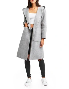 Walk This Way Wool Blend Oversized Coat in Grey