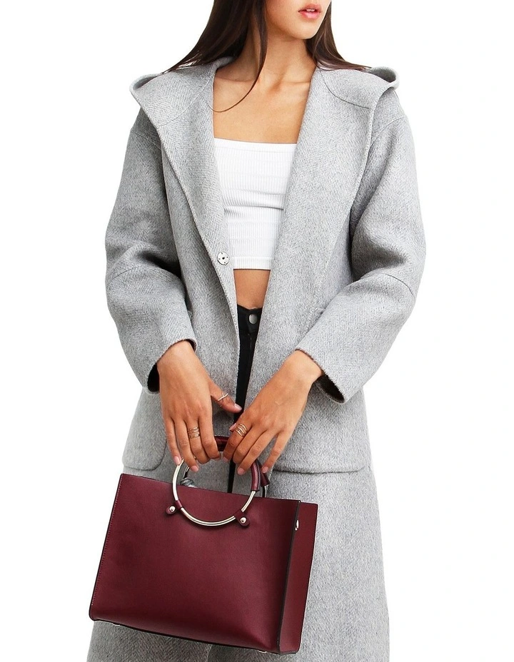 Walk This Way Wool Blend Oversized Coat in Grey image 3