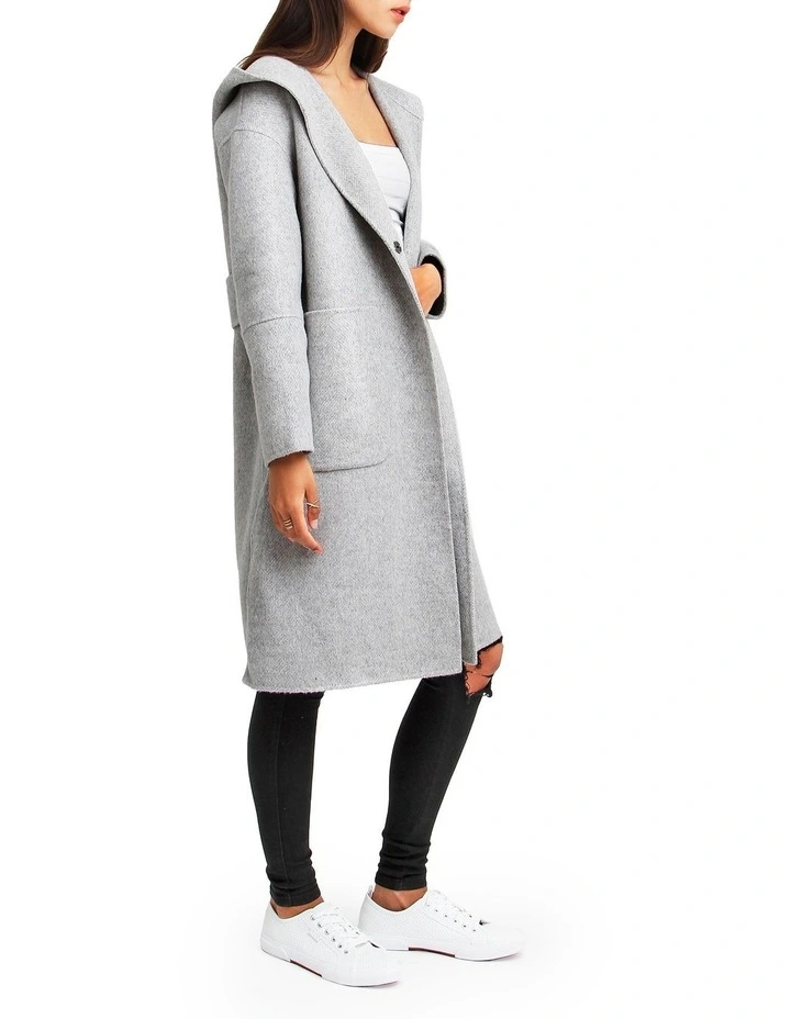 Walk This Way Wool Blend Oversized Coat in Grey image 5