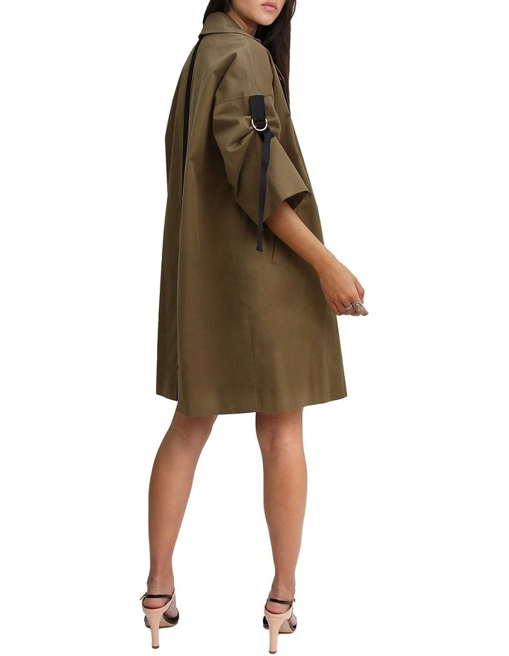 Russian Romance Oversized Trench Coat in Military image 6