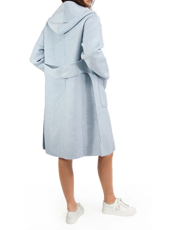 Walk This Way Wool Blend Oversized Coat in Light Blue image 3