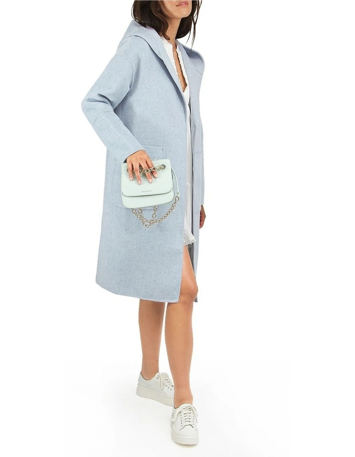 Walk This Way Wool Blend Oversized Coat in Light Blue image 4