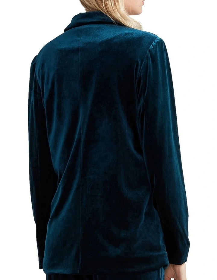 Eternity Velvet Blazer in Dark Teal image 3