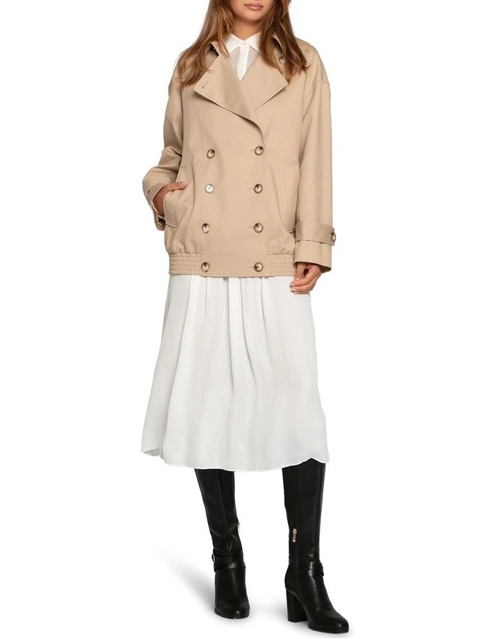 Weekend Trench Bomber Jacket in Tan image 2