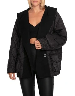Only You Quilted Utility Jacket in Black