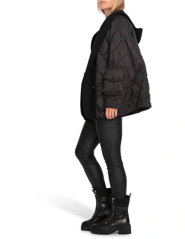 Only You Quilted Utility Jacket in Black image 2