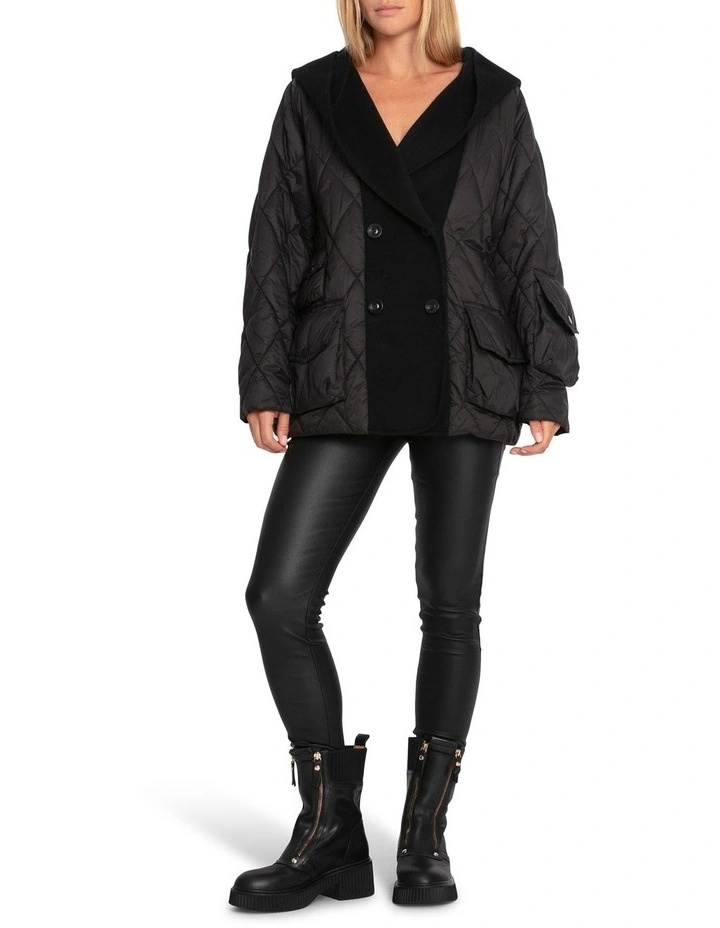 Only You Quilted Utility Jacket in Black image 5