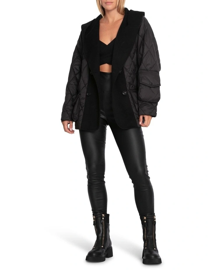 Only You Quilted Utility Jacket in Black image 7
