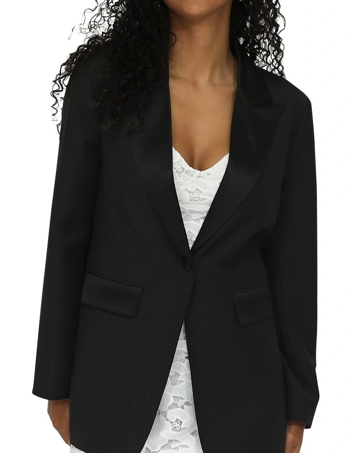 Head To Head Tuxedo Jacket in Black image 6