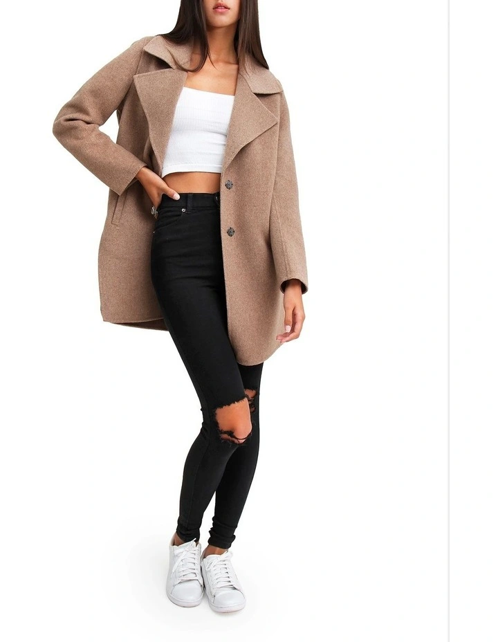 Ex-Boyfriend Wool Blend Oversized Jacket in Oat image 4