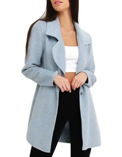 Ex-Boyfriend Wool Blend Oversized Jacket in Light Blue