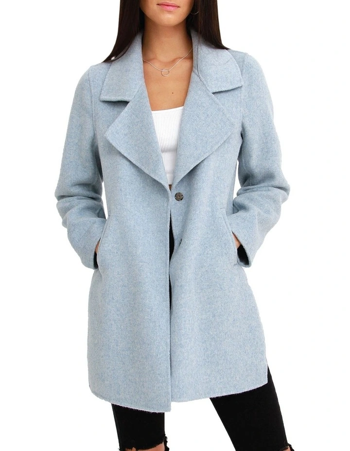 Ex-Boyfriend Wool Blend Oversized Jacket in Light Blue image 2