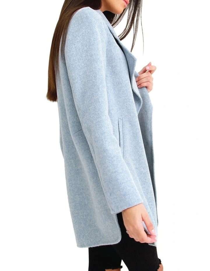 Ex-Boyfriend Wool Blend Oversized Jacket in Light Blue image 4