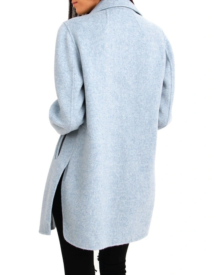 Ex-Boyfriend Wool Blend Oversized Jacket in Light Blue image 5