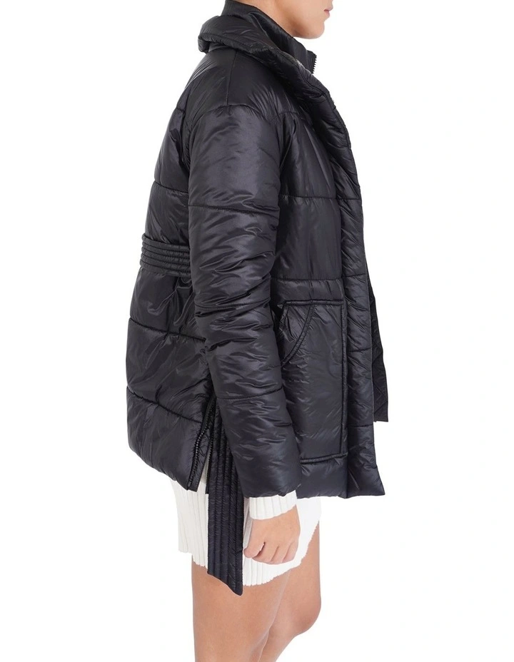 Moonrise Belted Puffer Jacket in Black image 2