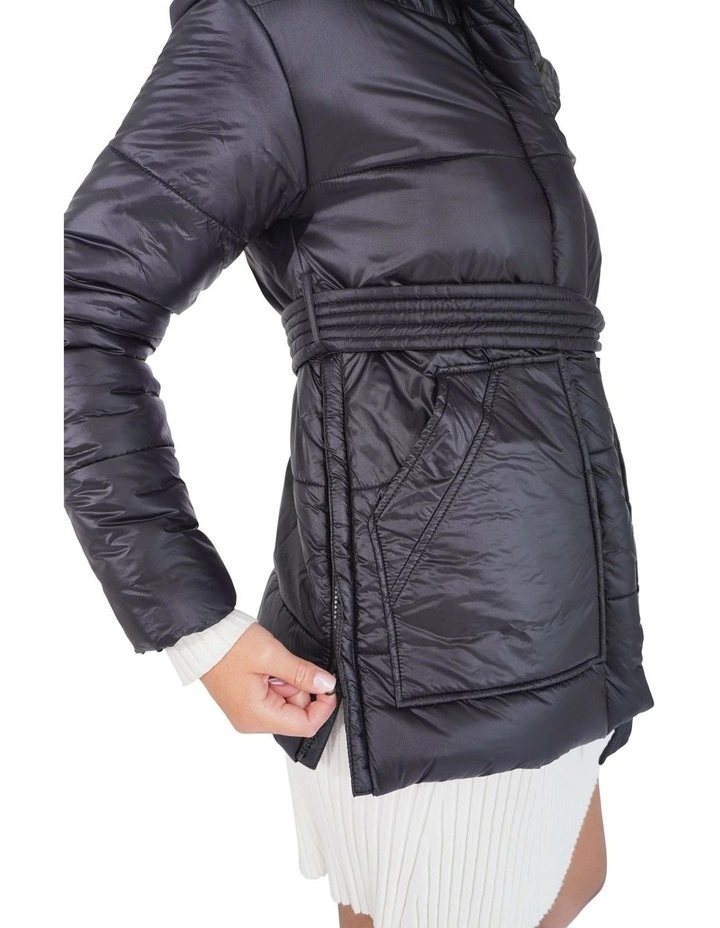 Moonrise Belted Puffer Jacket in Black image 7