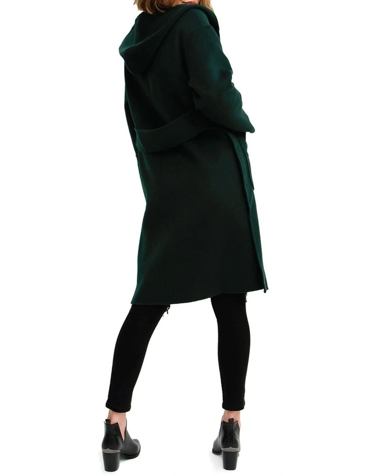 Walk This Way Wool Blend Oversized Coat in Dark Green image 2
