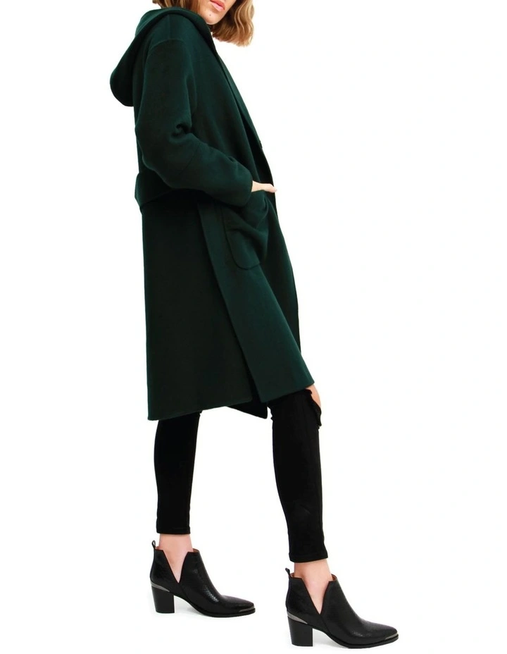 Walk This Way Wool Blend Oversized Coat in Dark Green image 4