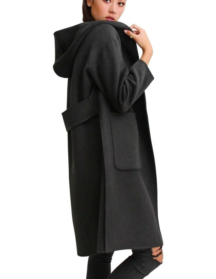 Walk This Way Wool Blend Oversized Coat in Black image 5