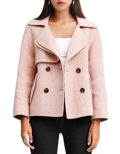 I'm Yours Wool Blend Peacoat in Blush