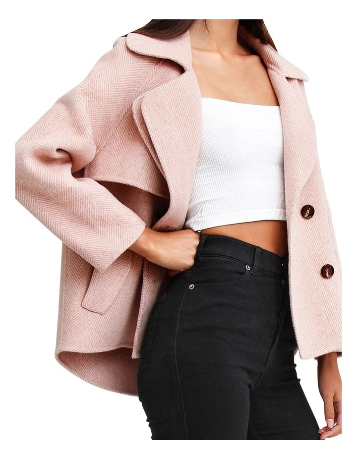 I'm Yours Wool Blend Peacoat in Blush image 4