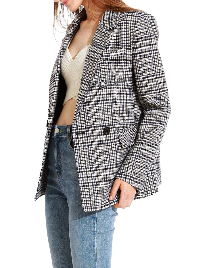 Piccadilly Wool Blend Plaid Blazer in Grey image 2