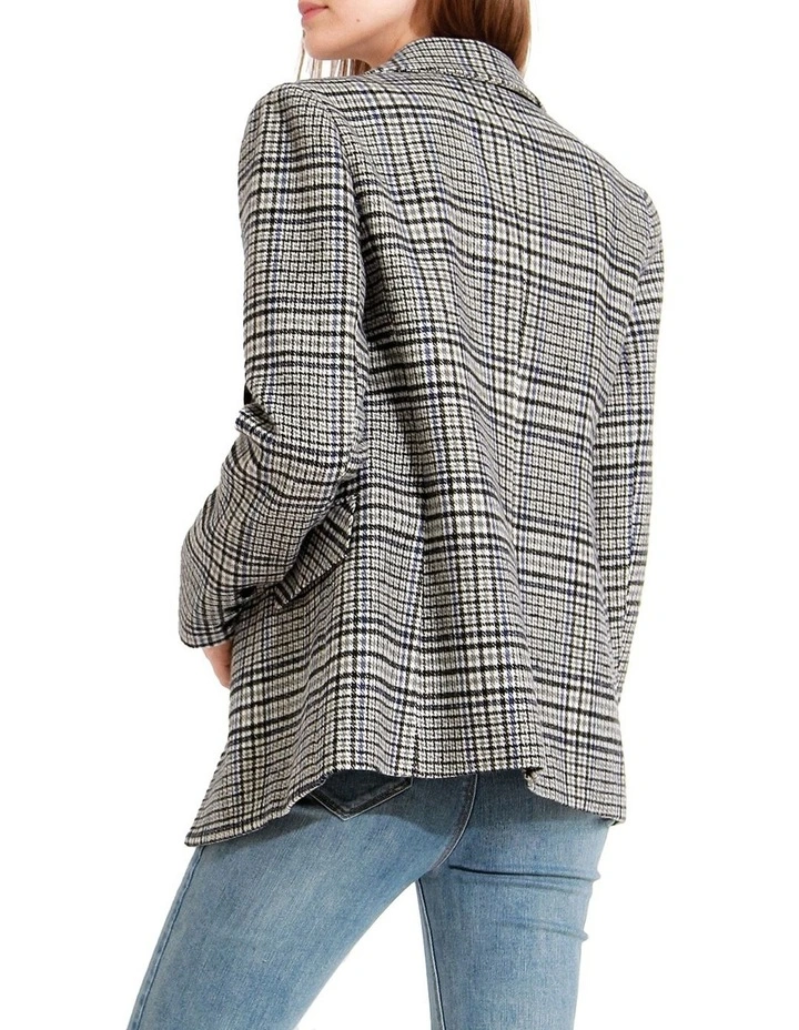 Piccadilly Wool Blend Plaid Blazer in Grey image 3