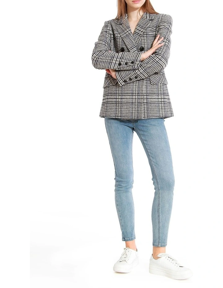 Piccadilly Wool Blend Plaid Blazer in Grey image 4