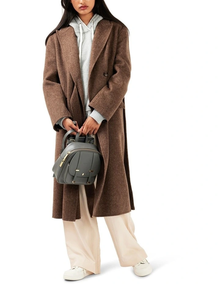 Right There Side Tie Coat in Walnut image 2