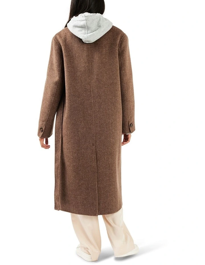 Right There Side Tie Coat in Walnut image 3