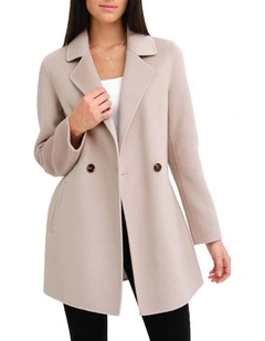 Electric Feel Drawstring Coat in Sand