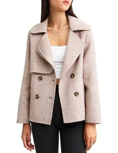 I'm Yours Wool Blend Peacoat in Beige