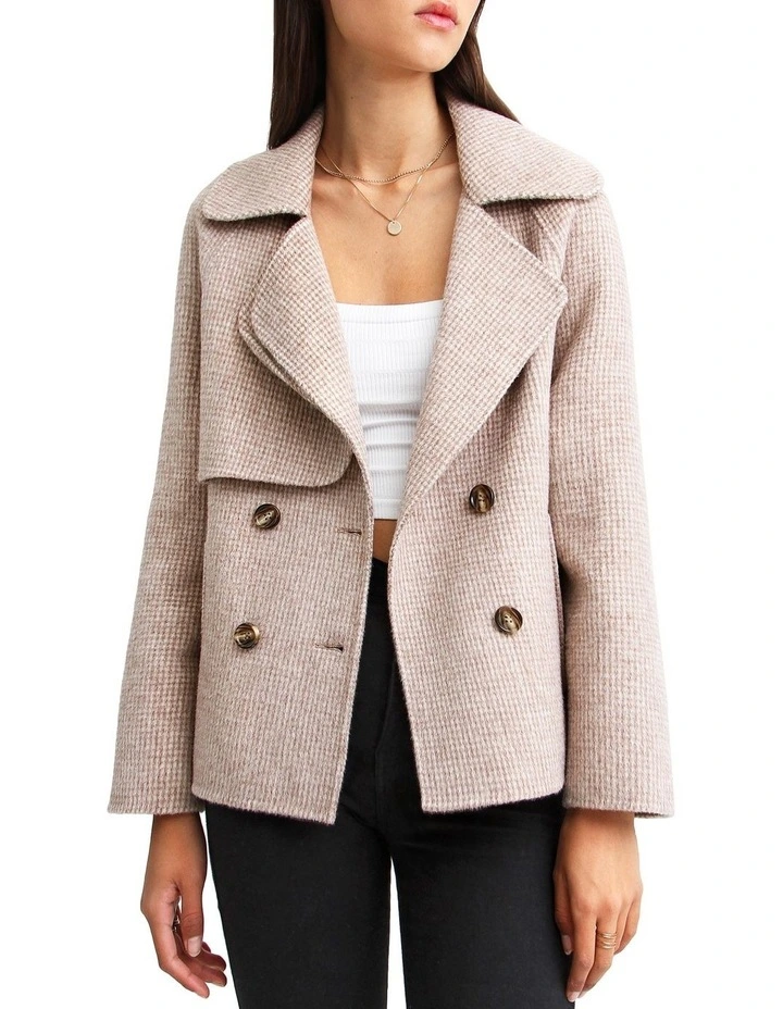 I'm Yours Wool Blend Peacoat in Beige image 1